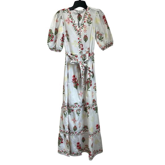 Tuckernuck Celina Moon Floral Stamp Cotton Maxi Dress Small NWT Cottagecore Boho - Picture 2 of 9